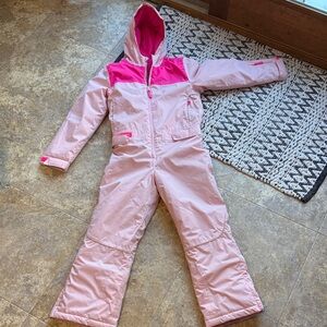 Eddie Bauer Kids Pink Puffer Snowsuit size Medium 10/12 - Excellent and warm!